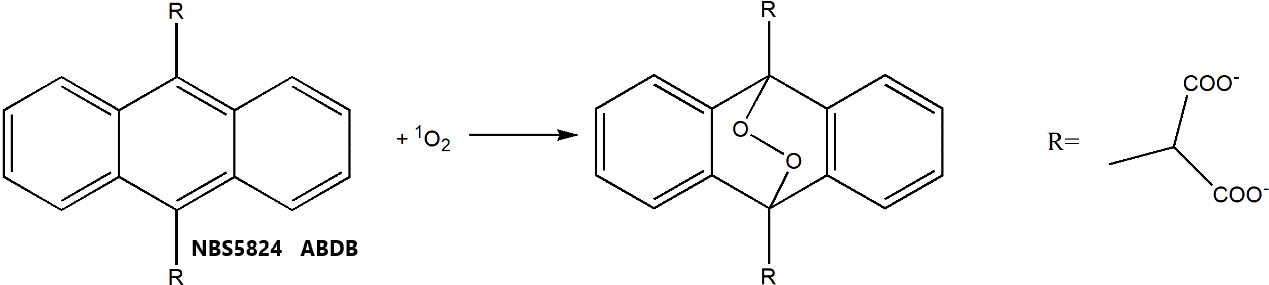 （NBS5824）   9,10-Anthracenediyl-bis(methylene)dimalonic Acid (ABDA)  9,10-蒽二基-双（亚甲基）二丙二酸（单线态氧指示剂） 图1.png